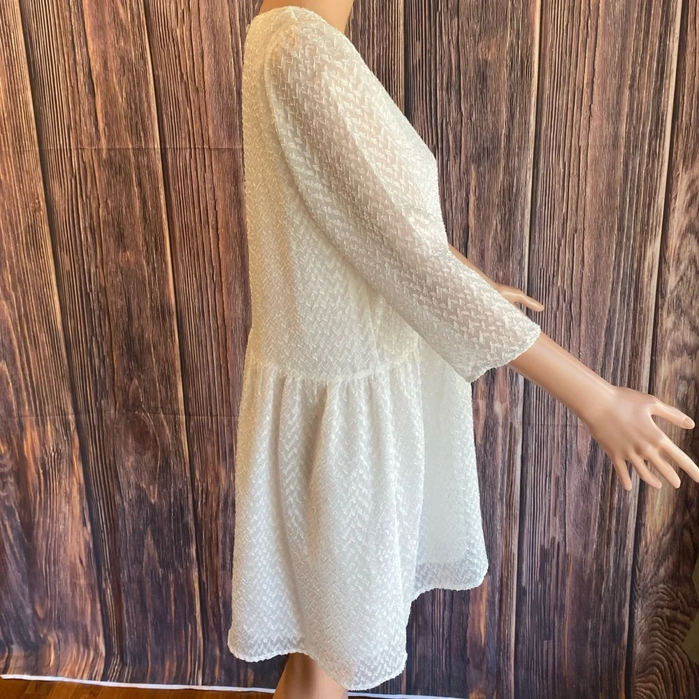 Lucca Couture NWOT size small beautiful white pattern summer sun dress